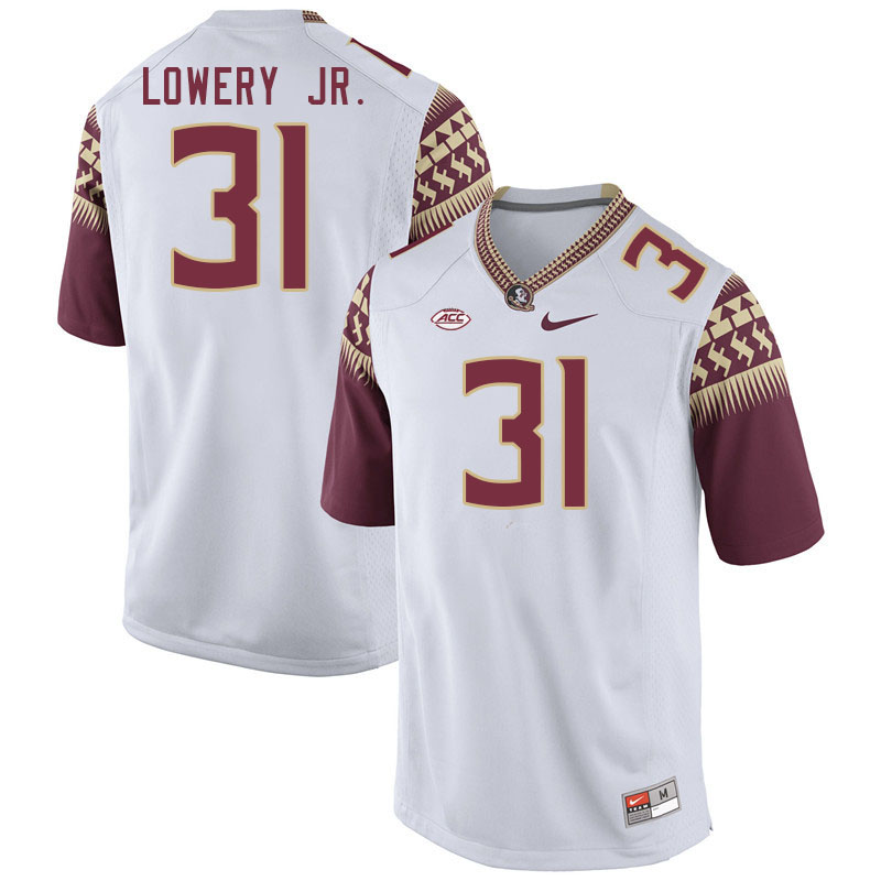 Men #31 Solomon Lowery Jr. Florida State Seminoles College Football Jerseys Stitched Sale-White